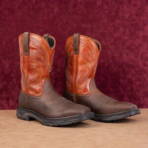 Ariat Work Men Brown Leather WorkHog XT Cottonwood Carbon Toe Work Boots 12D